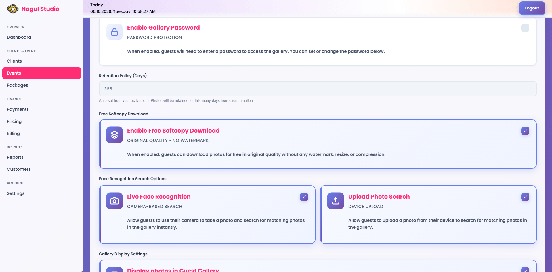 Free softcopy download setting for an event showing original quality with no watermark