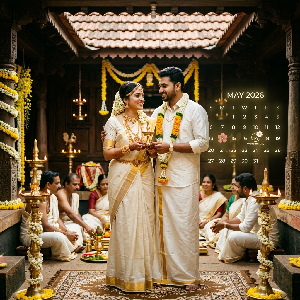 Malayalam Muhurtham Dates 2026 - Vivaha Muhurtham Guide for Kerala Wedding Photographers