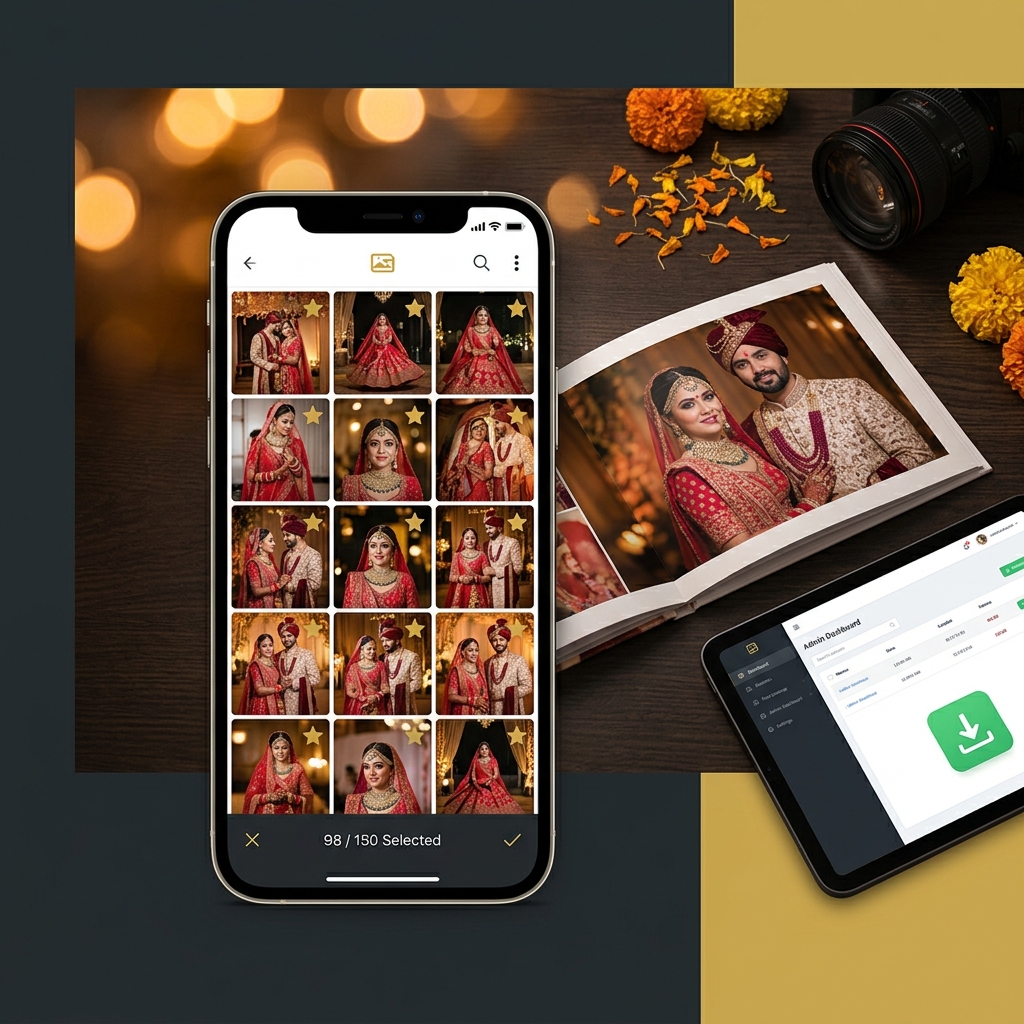 How to Let Wedding Clients Select Album Photos Online Without the WhatsApp Back-and-Forth